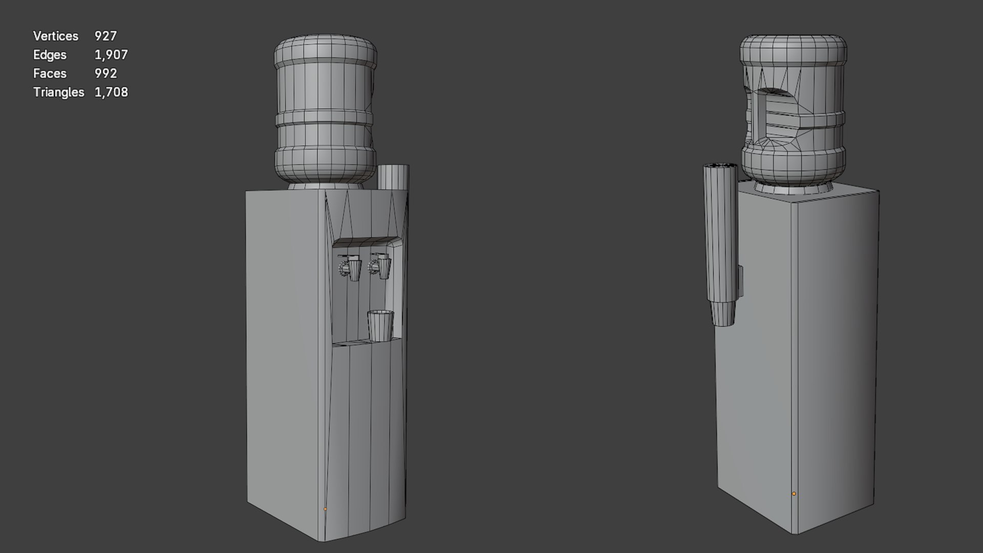 Stylized Water Cooler Dispenser 3D model https://p.turbosquid.com/ts-thumb/7D/Erw1FT/qN/wire/png/1783584730/1920x1080/fit_q87/89dad4cb1675e7e26ca82f230093da943d4099bc/wire.jpg