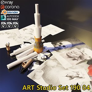 artist studio drawing set 3D model