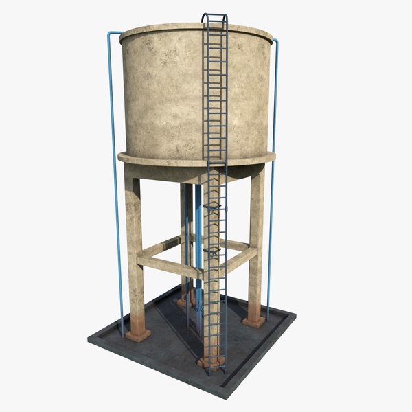 Water Tank Tower - Low poly GameReady 3D