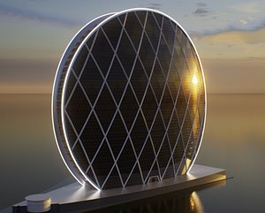 Aldar Dirham Headquarters Building HQ Ultra PhotoRealistic 3D model