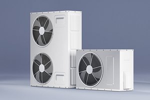 Sample Model of Split air conditioner outdoor box low poly