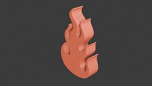 fire icon 4 3D model