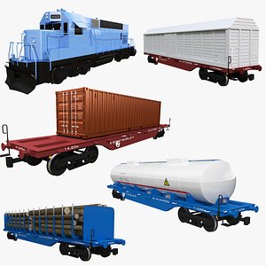 3D Railcar Collection 2