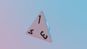Dice d4 game ready PBR