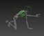 Human skeleton rigged. Animated readlistic vray scene and materials of human skeleton