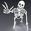 Human skeleton rigged. Animated readlistic vray scene and materials of human skeleton