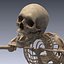 Human skeleton rigged. Animated readlistic vray scene and materials of human skeleton