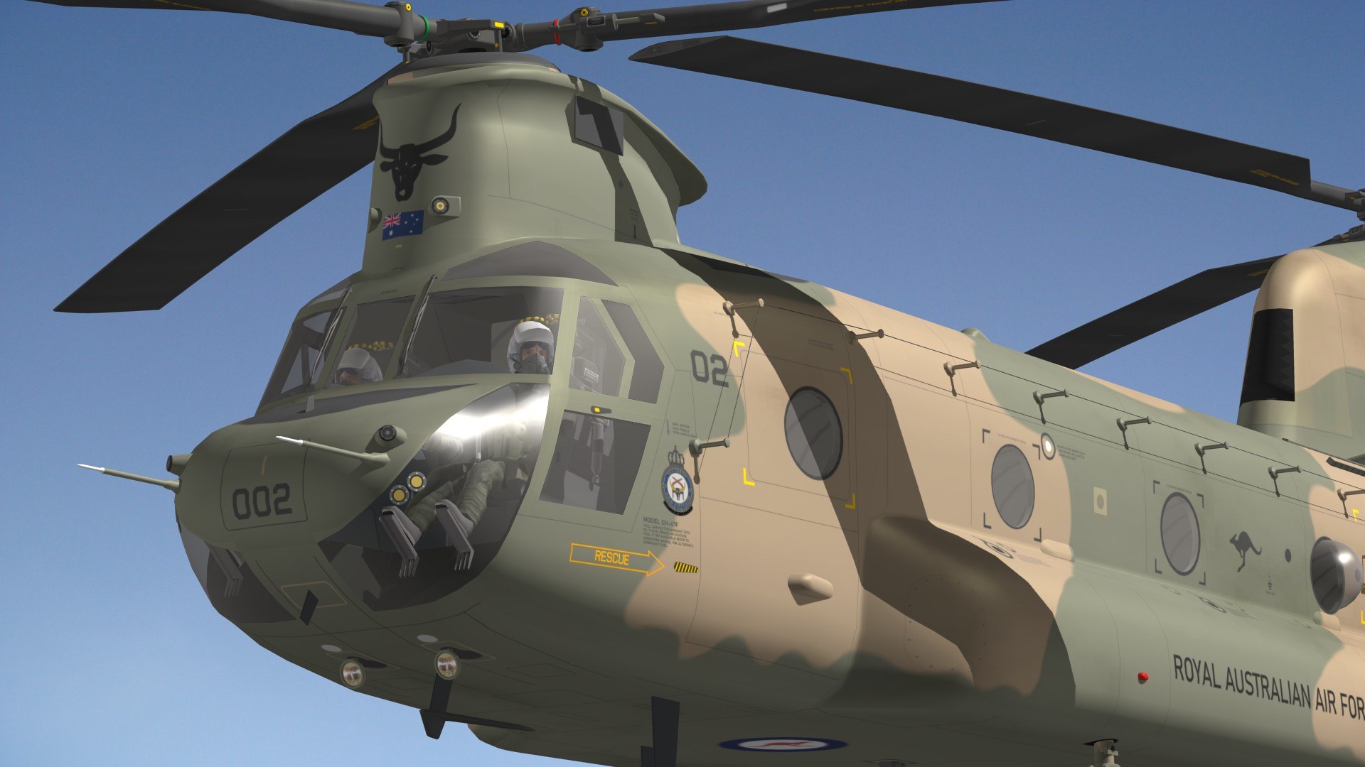 3D CH47 Chinook RAAF model https://p.turbosquid.com/ts-thumb/7D/qtzxgF/XW/h47auspr7/jpg/1691392456/1920x1080/fit_q87/3075f149fee363d84aee24883ef0704815cf6674/h47auspr7.jpg