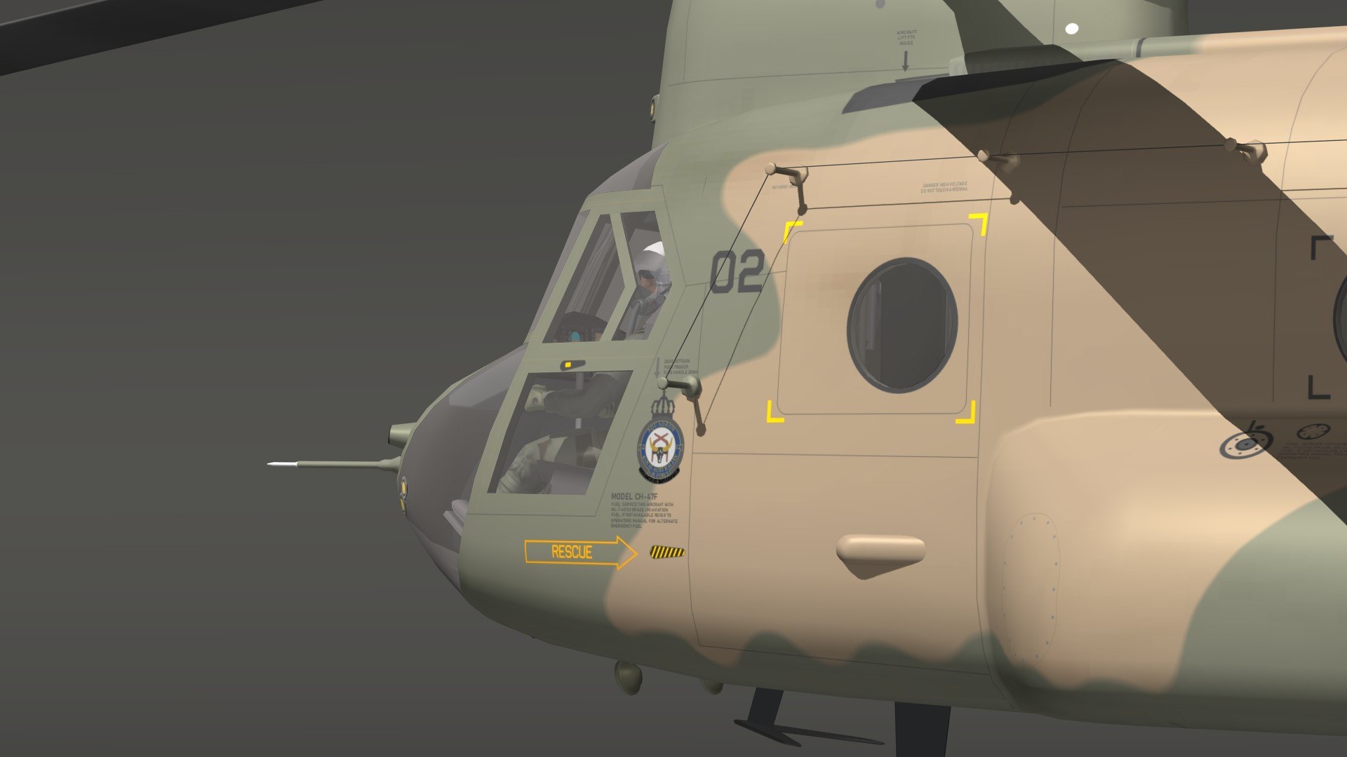 3D CH47 Chinook RAAF model https://p.turbosquid.com/ts-thumb/7D/qtzxgF/cZ/h47auspr25/jpg/1691392465/1920x1080/fit_q87/5d4ab4adf65e1753e011099a23bc65ec55dcc93c/h47auspr25.jpg