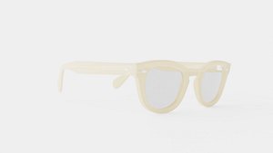 3D Champagne Translucent Full-Rim Eyeglasses
