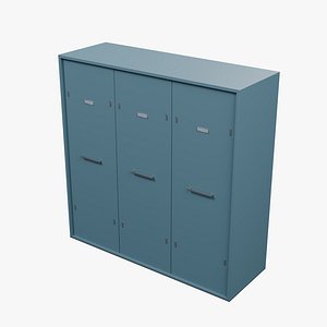 3D model Painted Steel Storage Locker Bank - 1800 x 625 x 1800 mm