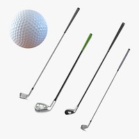 Golf Clubs and Ball Collection