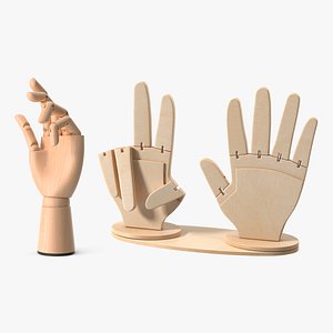 Wooden Hand Models Collection 3D
