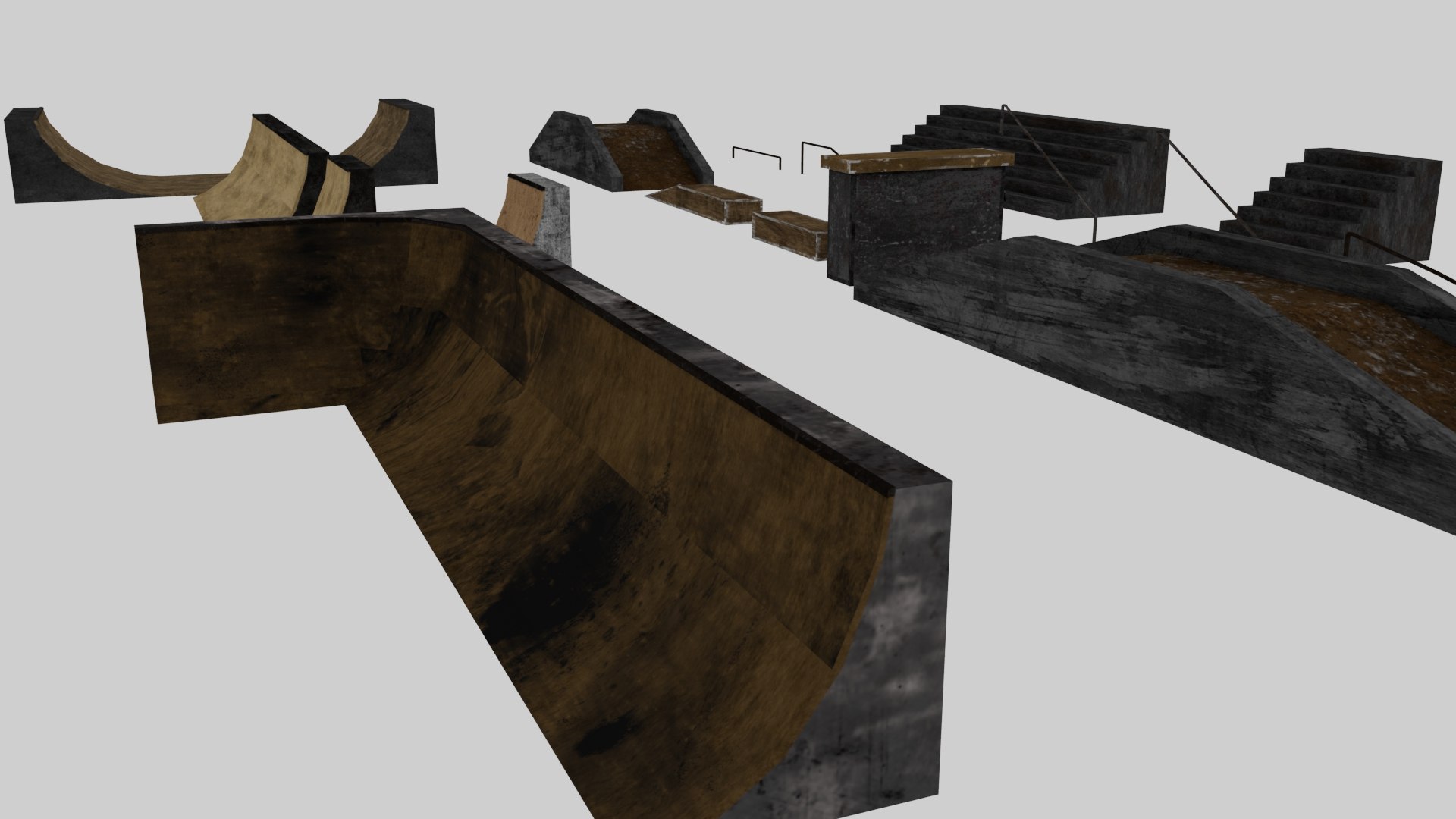 3D Skatepark Pack Model TurboSquid 2091251