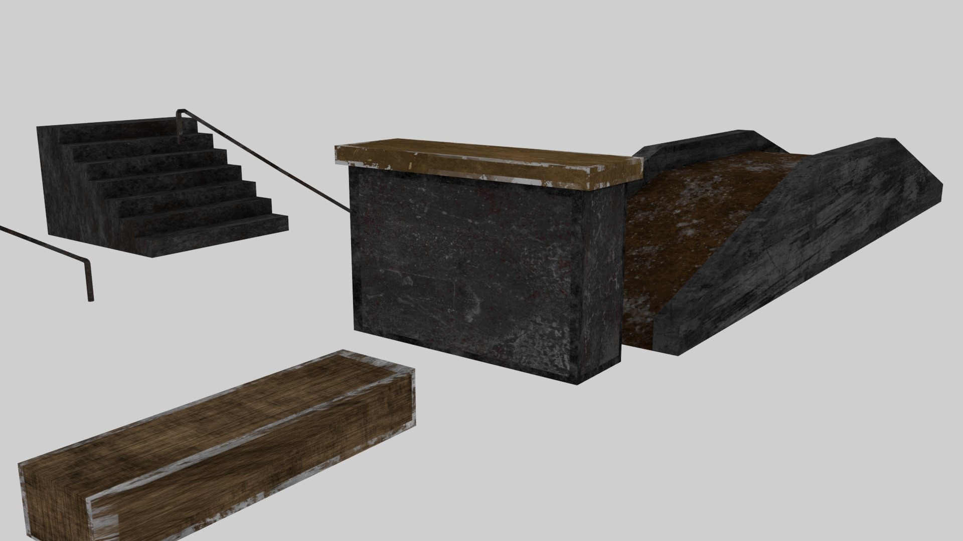 3D Skatepark Pack Model TurboSquid 2091251