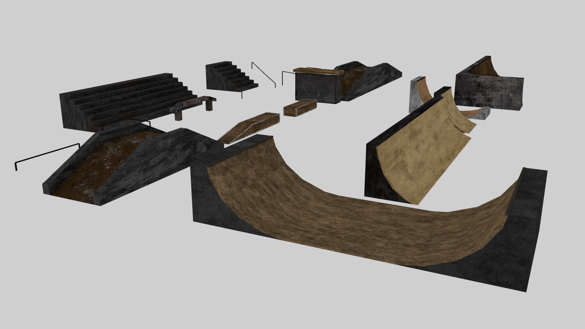 3D Skatepark Pack Model TurboSquid 2091251