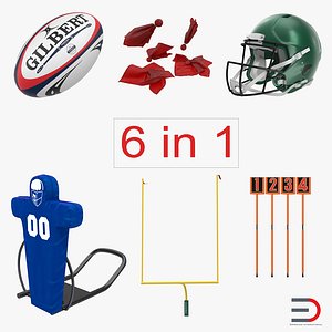 Football Equipment 3D Models Collection