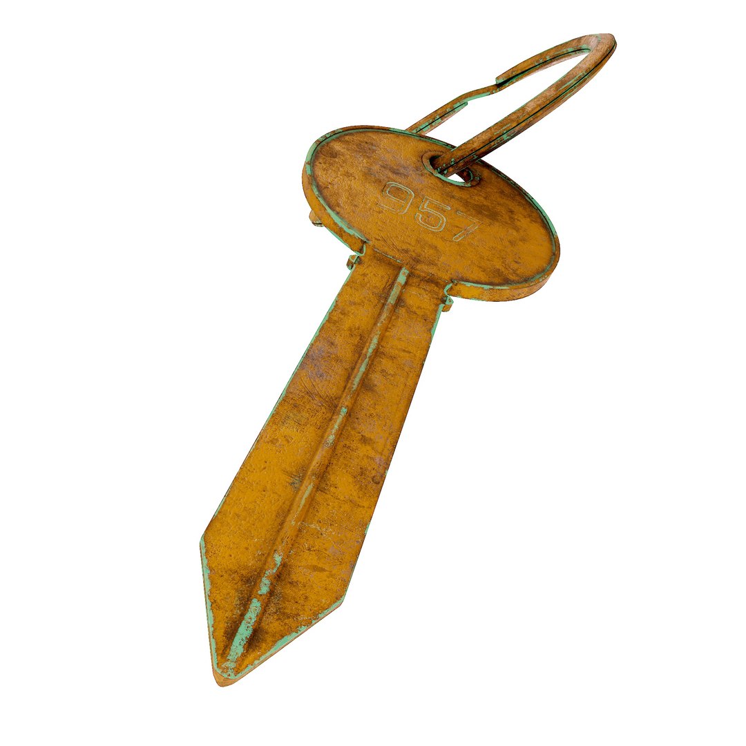 3D Old Painted Key Model - TurboSquid 1977734