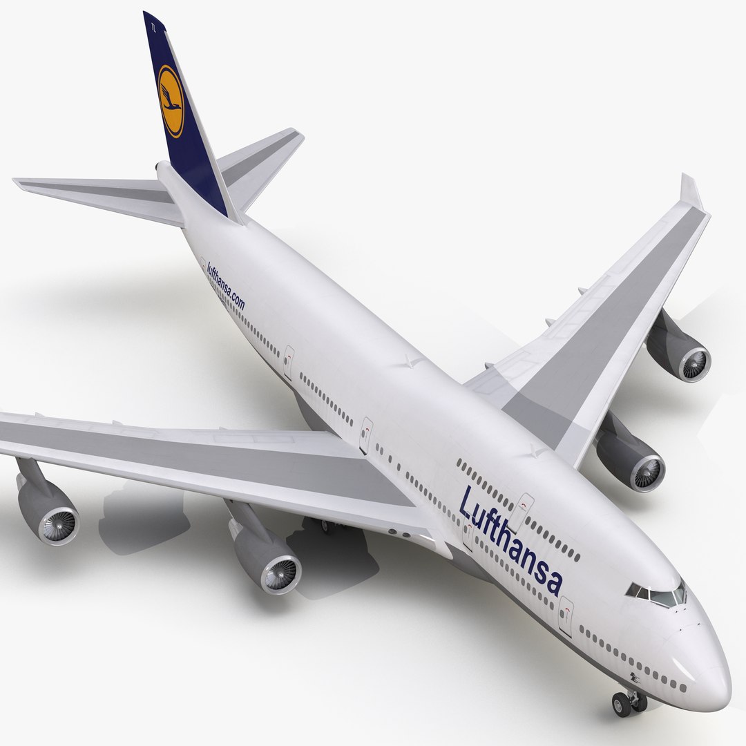 Boeing 747-400 Lufthansa 3D model preview