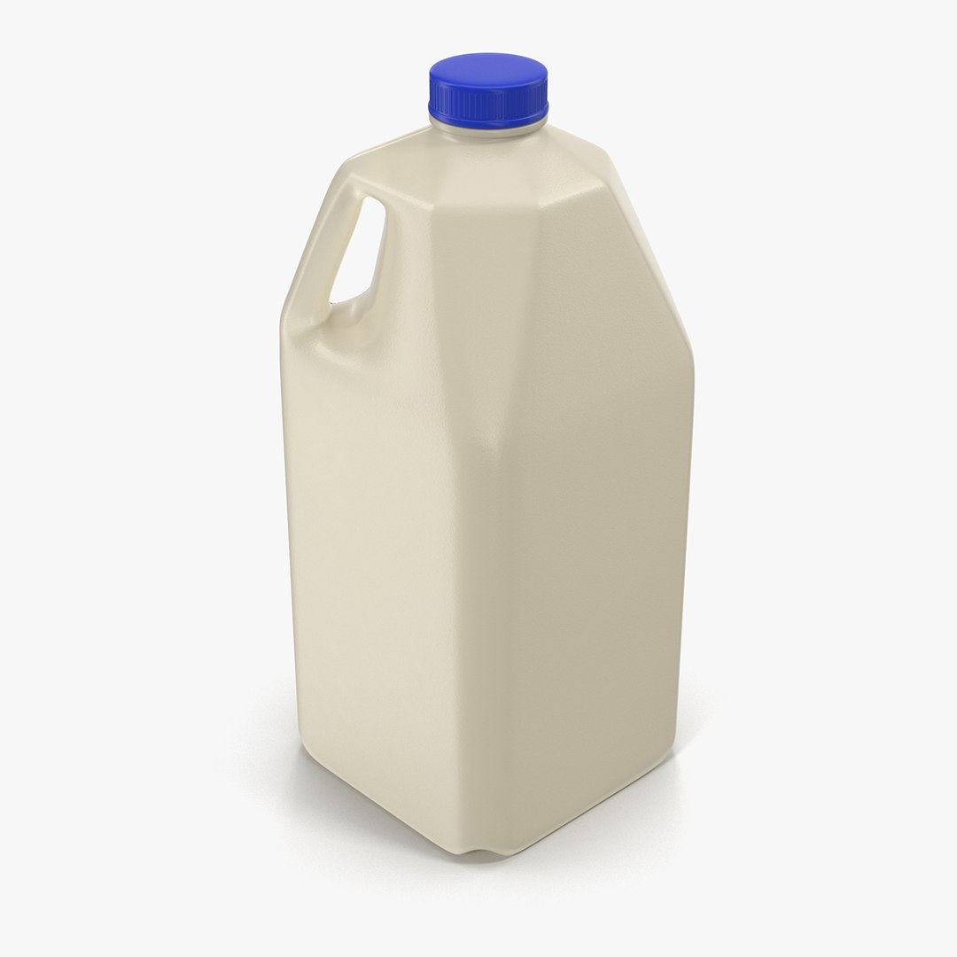 Milk Half Gallon Plastic Bottle Generic 3D model preview