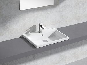 Cube Semi-recessed Basin 60 Set