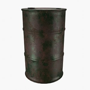Oil Barrel Green Rusty Clean-Logo 3D model