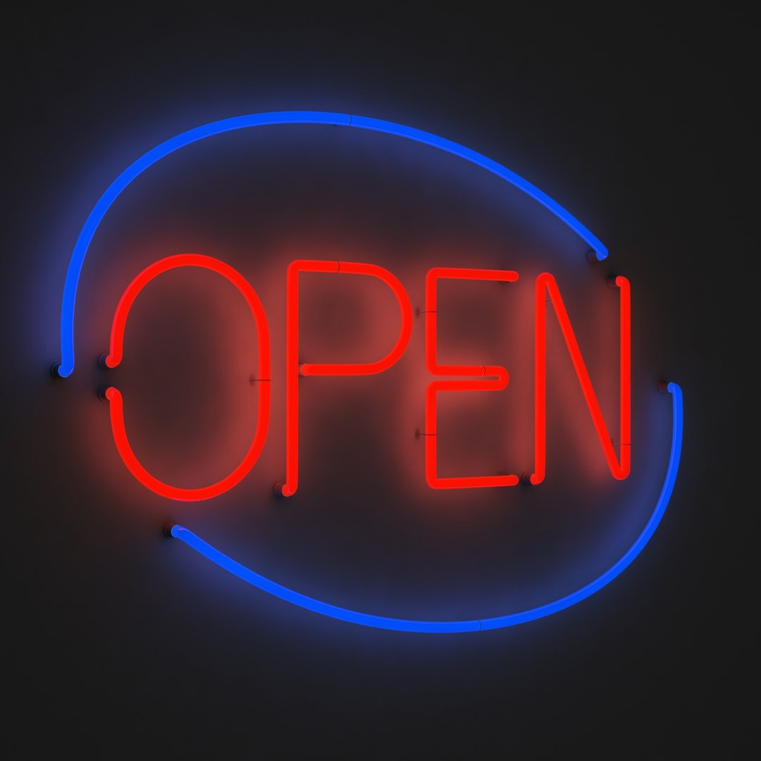 Open Sign Neon 3d Model