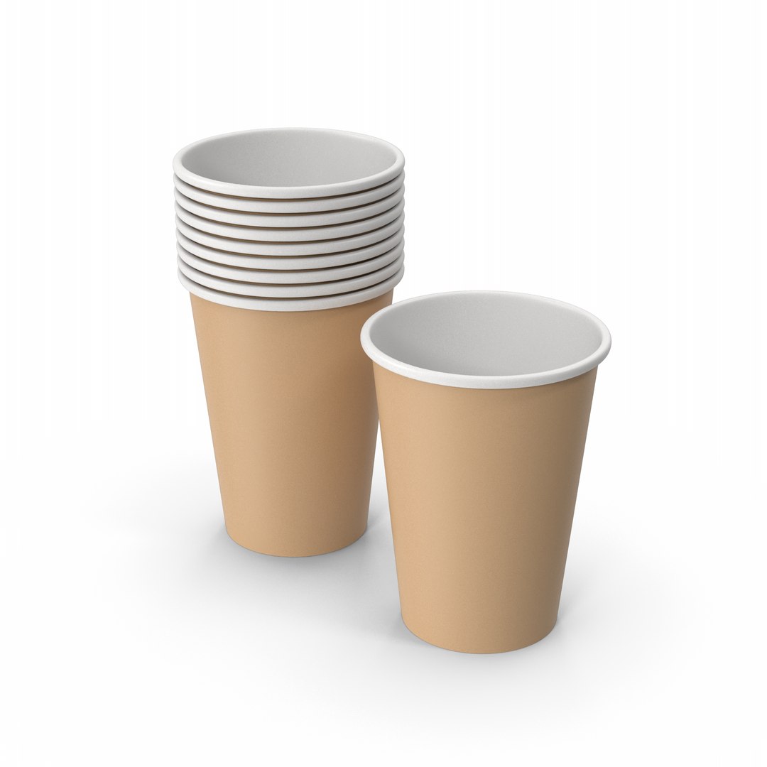 3D Stack Of Paper Cups Model - TurboSquid 1892638