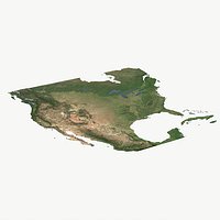 United States of America realistic satellite relief PBR map