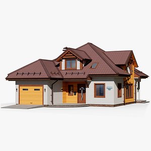 3D gameready house 13 cottage model