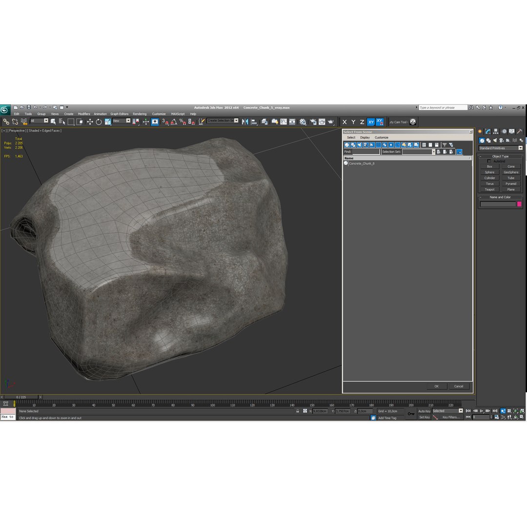 Concrete Chunk 5 Materials 3d Model