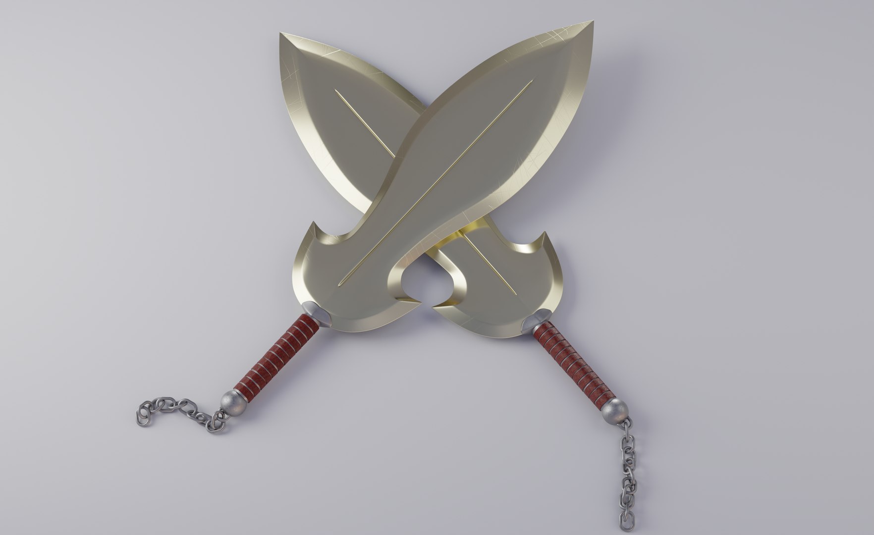 3D Double Blades With Chains Model - TurboSquid 2314496