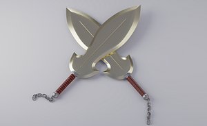 3D Double Blades with chains model