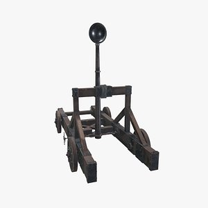 3D Medieval Catapult 02 Old model