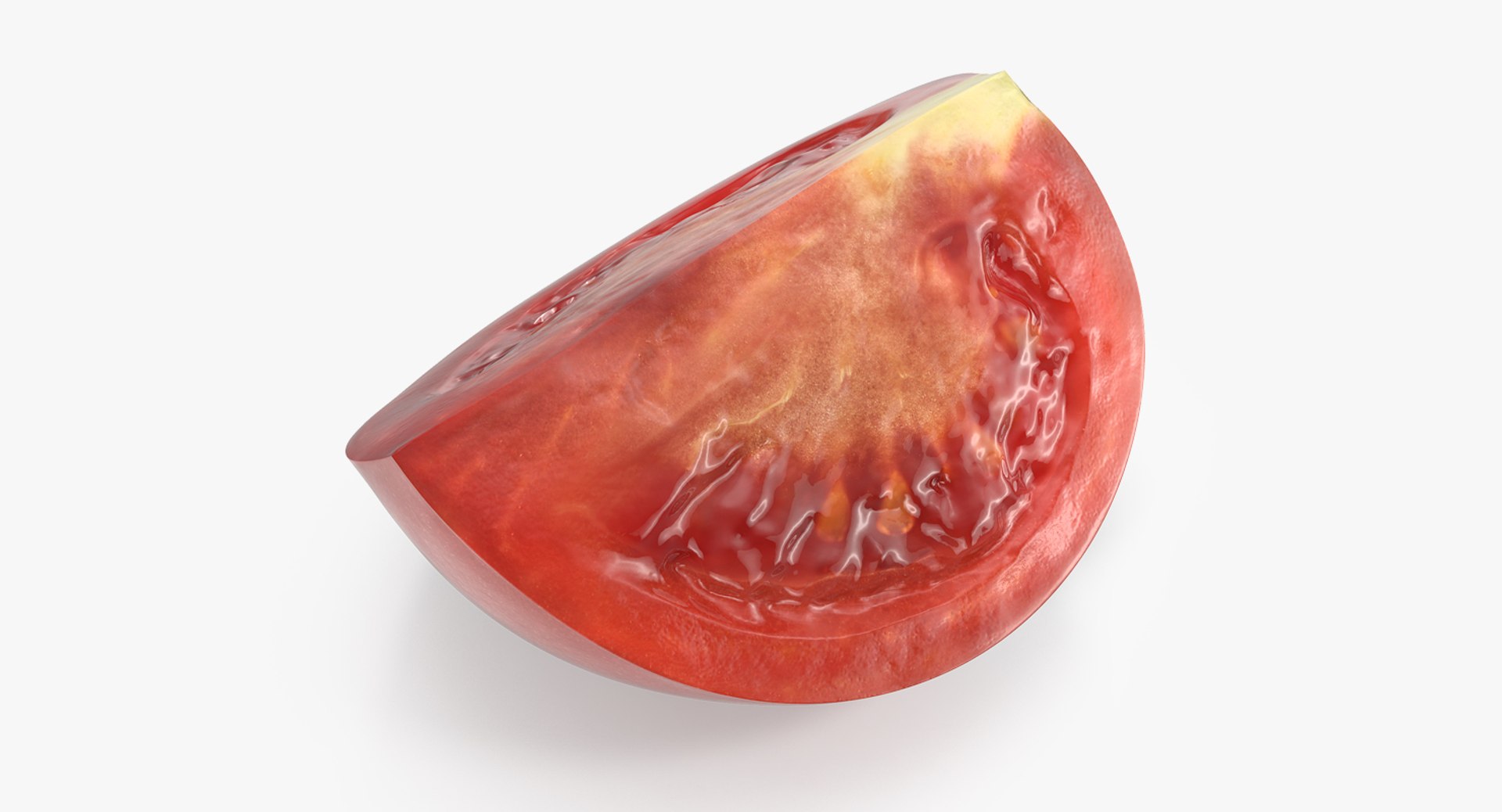Fresh Tomato Quarter Sliced 3D model preview