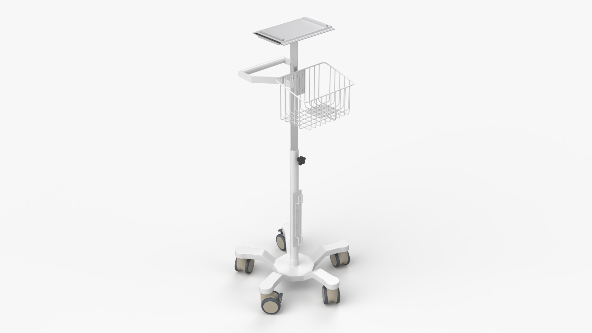 Medical Monitor Rolling Stand With Utility Tray 3D Model - TurboSquid ...
