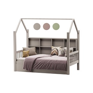 Bed with Trundle roof 3D model