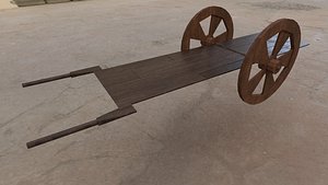 3D Wooden Cart model