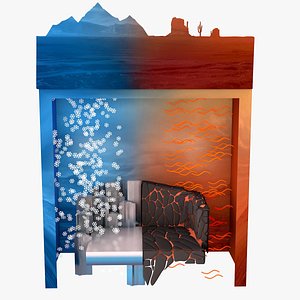 3D model Fire  Ice Lounge Booth