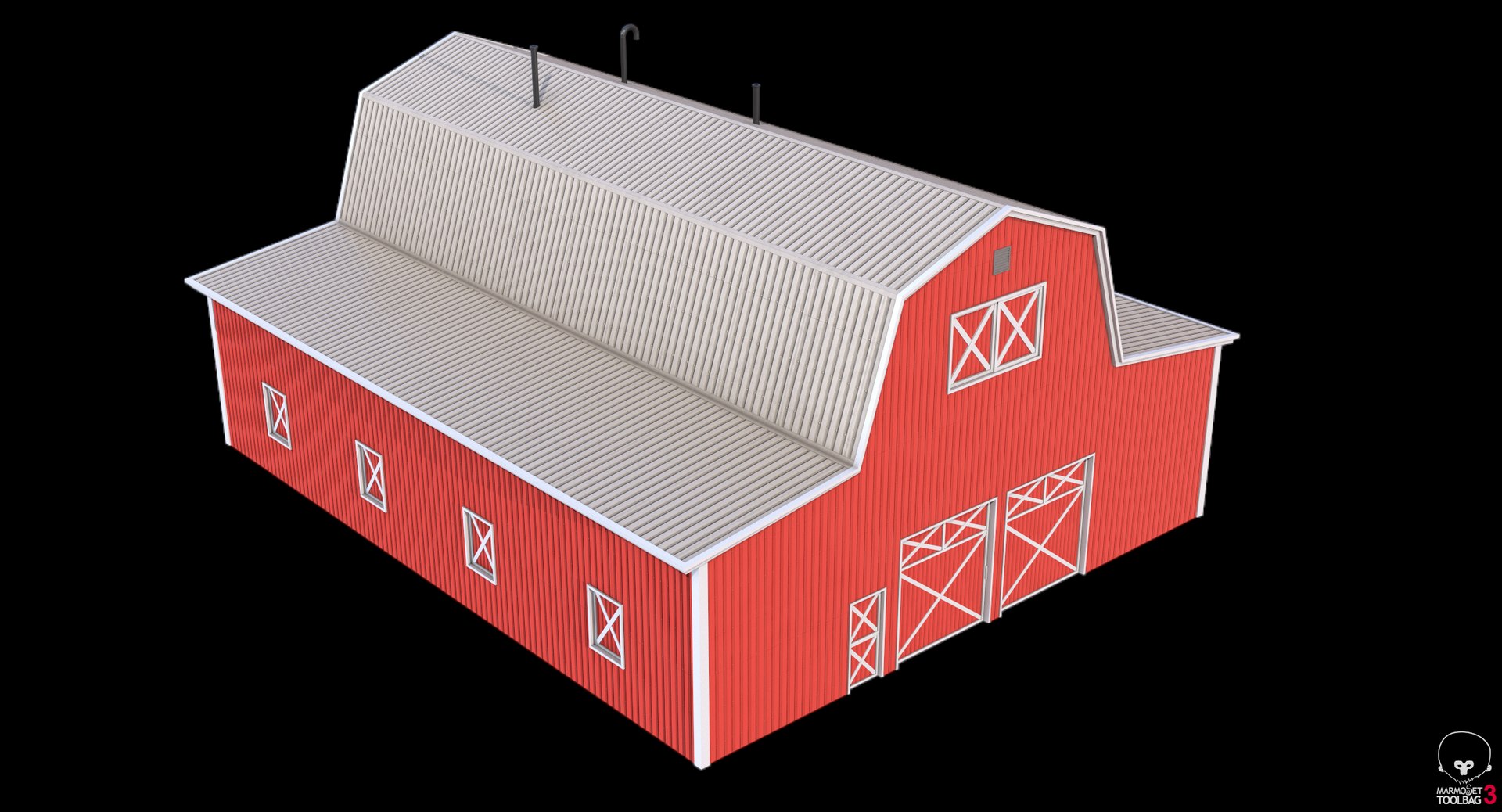 3D Red Farm Barn  19 PBR model https://p.turbosquid.com/ts-thumb/7E/mfUHOp/A0/screenshot005/png/1758894502/1920x1080/fit_q87/dd5b59975a748cf3fb6db14ef9ab864b0f2f6227/screenshot005.jpg