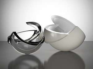 armadillo sphere glass sculpture model