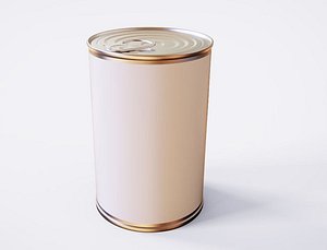 3D model closed tin label