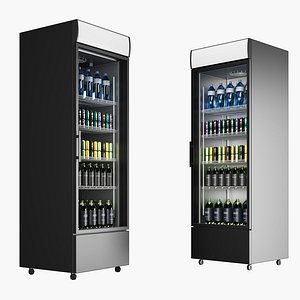 3D Fridge with drinks 1 model