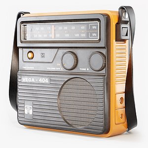 3D vintage portable radio