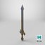 Stylized Fantasy RPG Weapon Sword Claymore Broadsword Buster Long Sword Two-handed Zweihander Magic