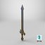Stylized Fantasy RPG Weapon Sword Claymore Broadsword Buster Long Sword Two-handed Zweihander Magic