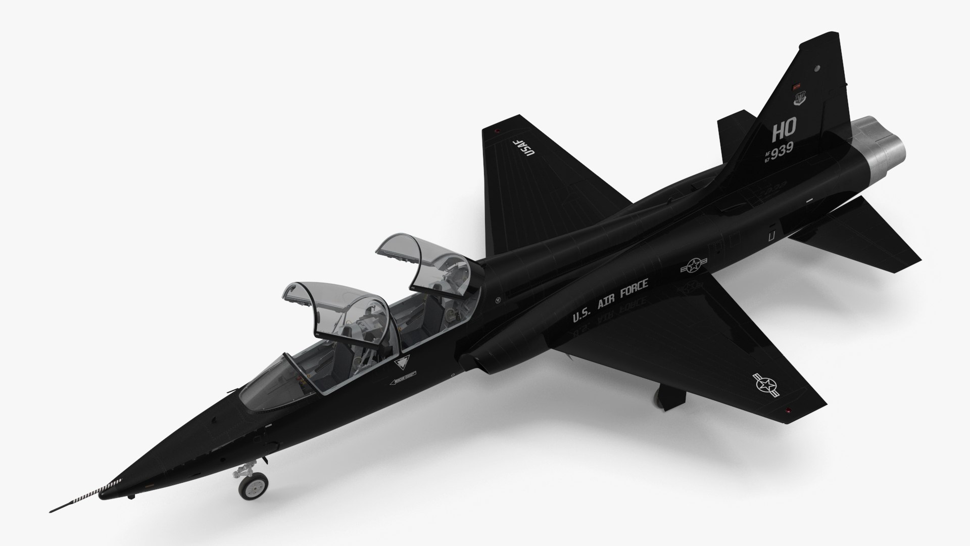 T-38 Talon USAF Jet Trainer Black Rigged for Maya 3D model preview