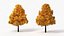 Realistic Lowpoly Autumn Tree Collection model