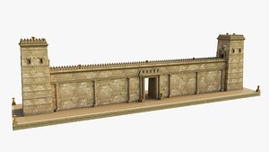 3D Ancient Wall Gate Towers