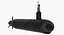 american military submarines rigged 3D model